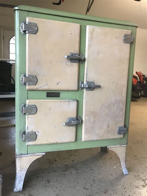 antique metal ice box parts|old ice box refrigerators 1930s.